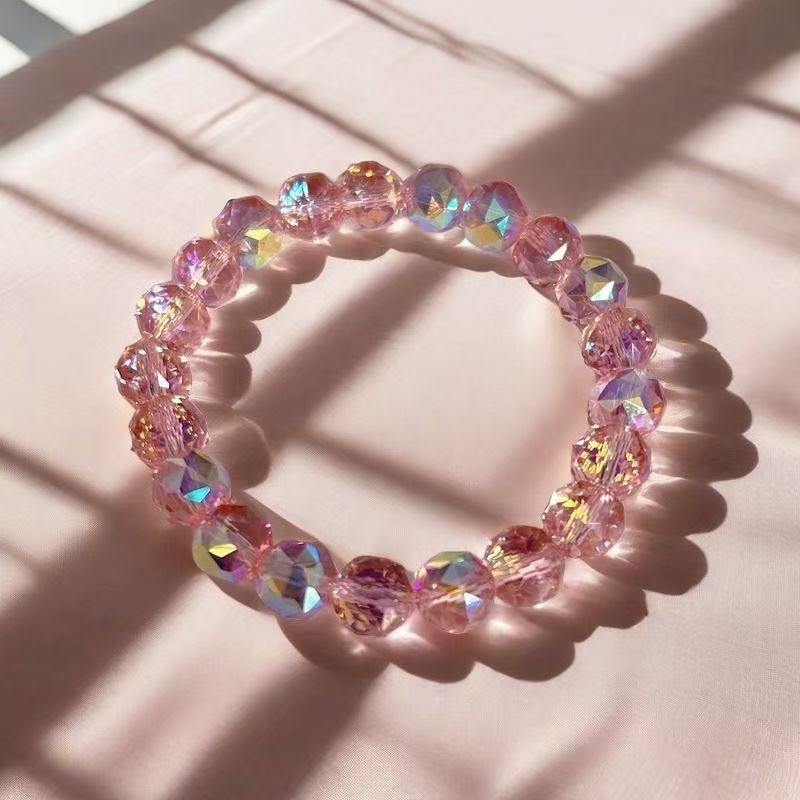 Sparkling Pink Austrian Crystal Stretch Bracelet, Romantic Gift